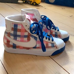 Nike high top plaid sequins sneakers